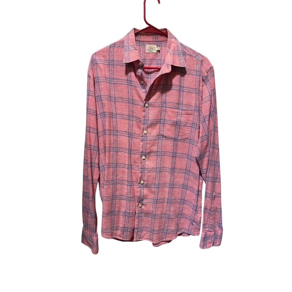 Faherty Men’s Long Sleeve Hemp Blend Button Down Shirt Size M